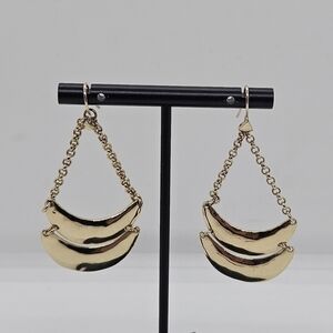 Robert Lee Morris RLM Soho gold tone tiered dangle earrings
